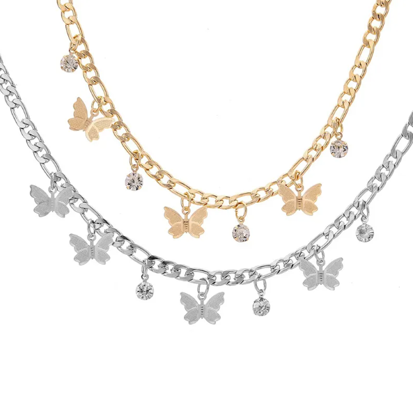 Butterfly Necklace Metal Clavicle Necklace