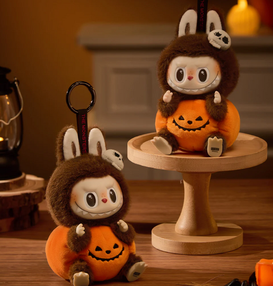 Labubu Happy Halloween Party Series-Sitting Pumpkin Vinyl Plush Pendant